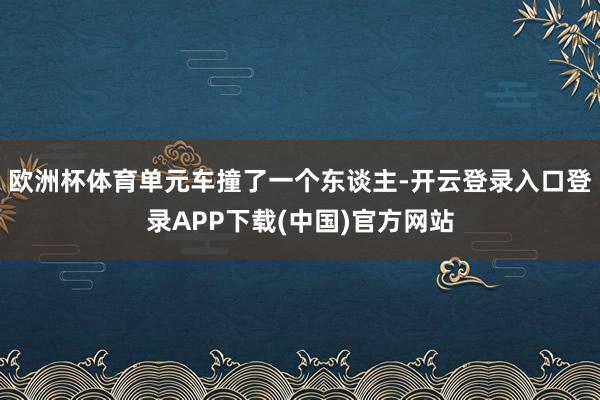 欧洲杯体育单元车撞了一个东谈主-开云登录入口登录APP下载(中国)官方网站