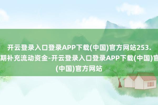 开云登录入口登录APP下载(中国)官方网站253.06元长期补充流动资金-开云登录入口登录APP下载(中国)官方网站