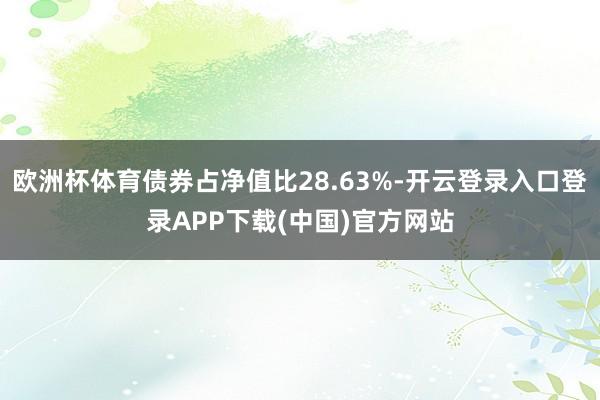 欧洲杯体育债券占净值比28.63%-开云登录入口登录APP下载(中国)官方网站