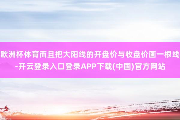 欧洲杯体育而且把大阳线的开盘价与收盘价画一根线-开云登录入口登录APP下载(中国)官方网站