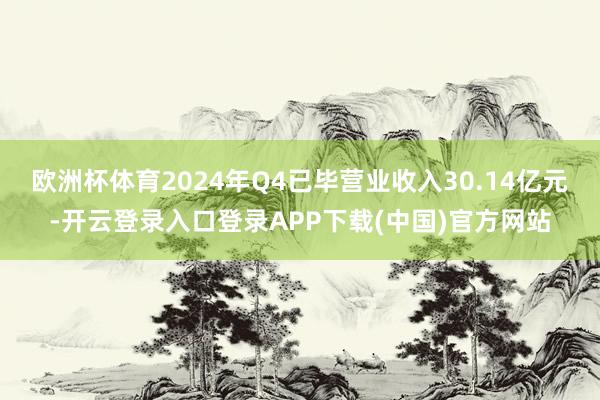 欧洲杯体育2024年Q4已毕营业收入30.14亿元-开云登录入口登录APP下载(中国)官方网站