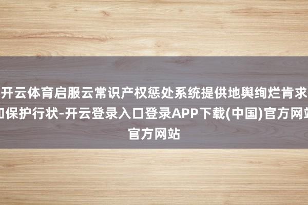 开云体育启服云常识产权惩处系统提供地舆绚烂肯求和保护行状-开云登录入口登录APP下载(中国)官方网站