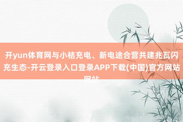 开yun体育网与小桔充电、新电途合营共建兆瓦闪充生态-开云登录入口登录APP下载(中国)官方网站