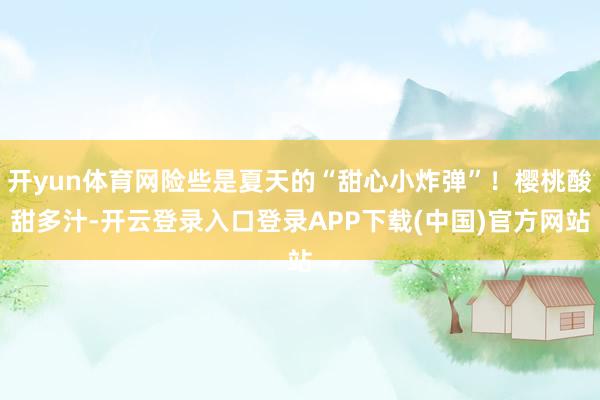 开yun体育网险些是夏天的“甜心小炸弹”！樱桃酸甜多汁-开云登录入口登录APP下载(中国)官方网站
