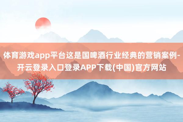 体育游戏app平台这是国啤酒行业经典的营销案例-开云登录入口登录APP下载(中国)官方网站