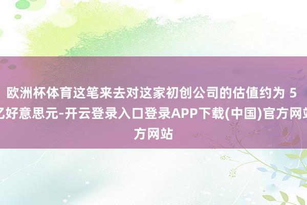 欧洲杯体育这笔来去对这家初创公司的估值约为 5 亿好意思元-开云登录入口登录APP下载(中国)官方网站