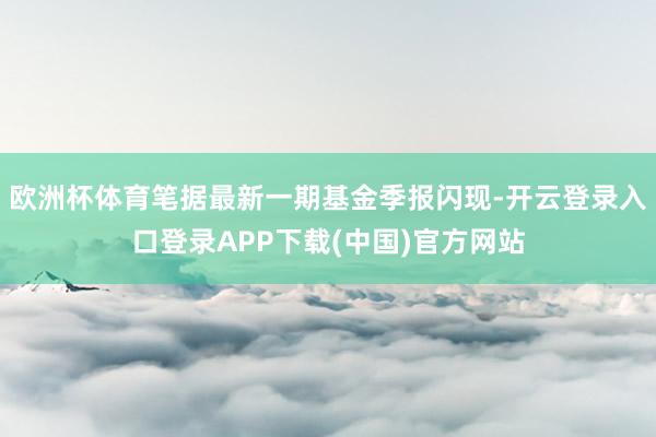 欧洲杯体育笔据最新一期基金季报闪现-开云登录入口登录APP下载(中国)官方网站