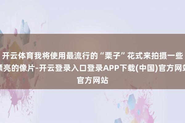 开云体育我将使用最流行的“栗子”花式来拍摄一些漂亮的像片-开云登录入口登录APP下载(中国)官方网站