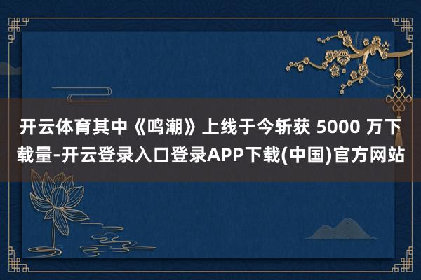开云体育其中《鸣潮》上线于今斩获 5000 万下载量-开云登录入口登录APP下载(中国)官方网站