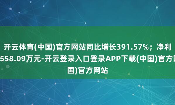 开云体育(中国)官方网站同比增长391.57%；净利润1558.09万元-开云登录入口登录APP下载(中国)官方网站